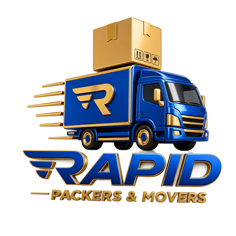 Rapid Packers & Movers 3D logo
